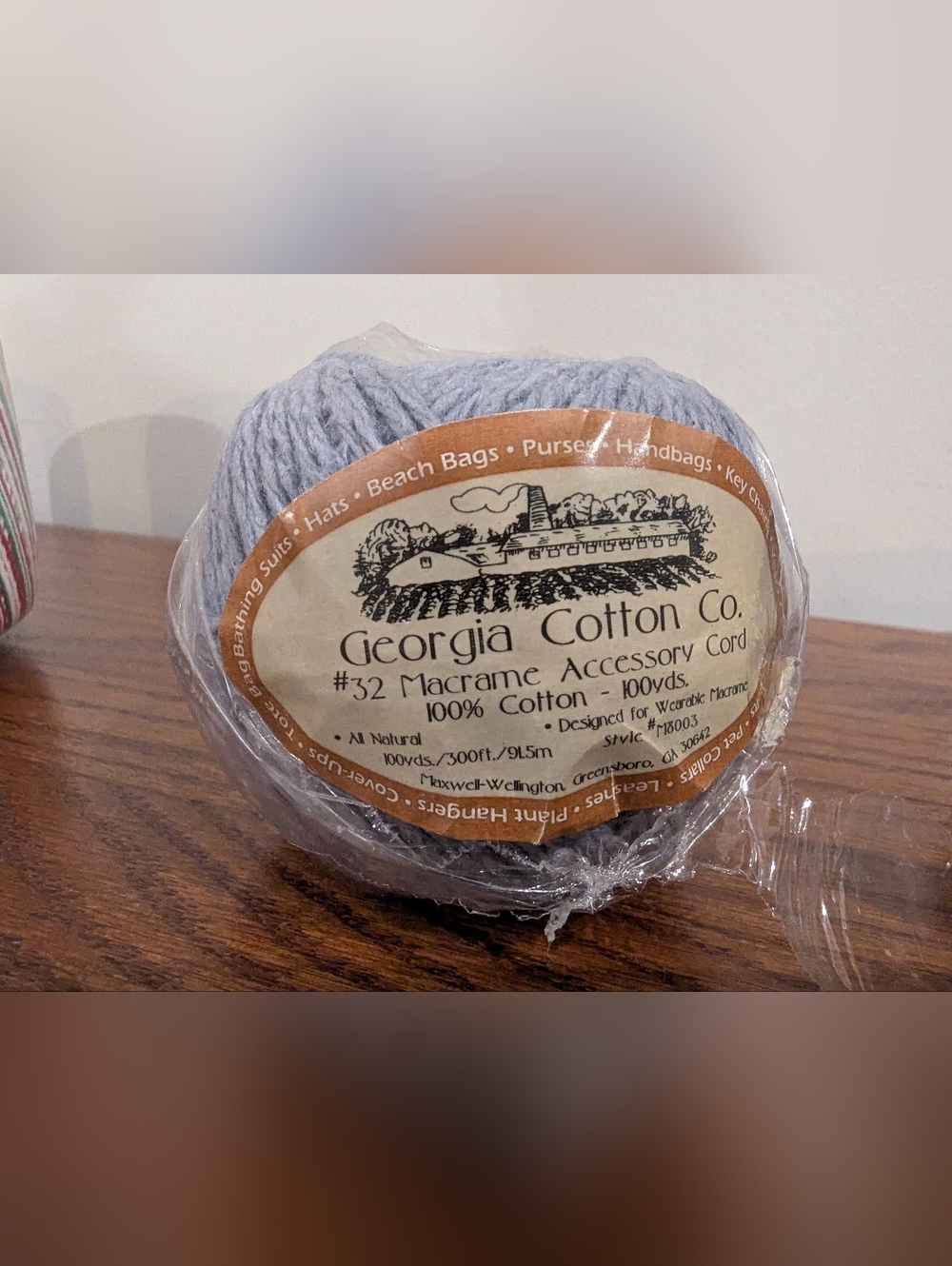 Macrame Cord Georgia Cotton Co. #32 Macrame Accessory Cord 100% Cotton  100yds